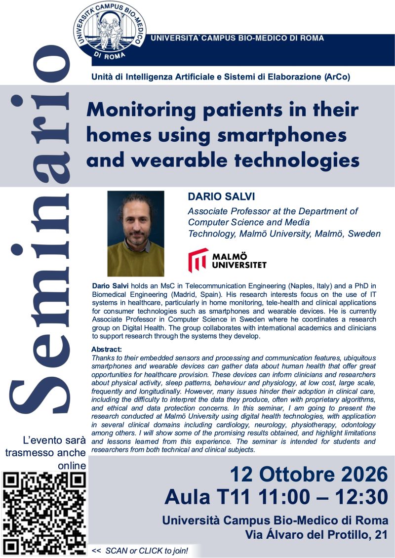 ArCo Seminar: Digital Health & Wearable Technologies